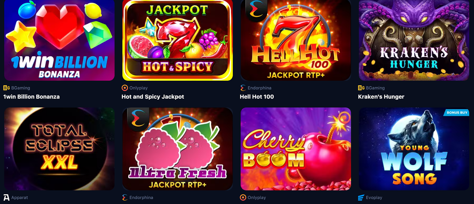 Slot Games at 1win